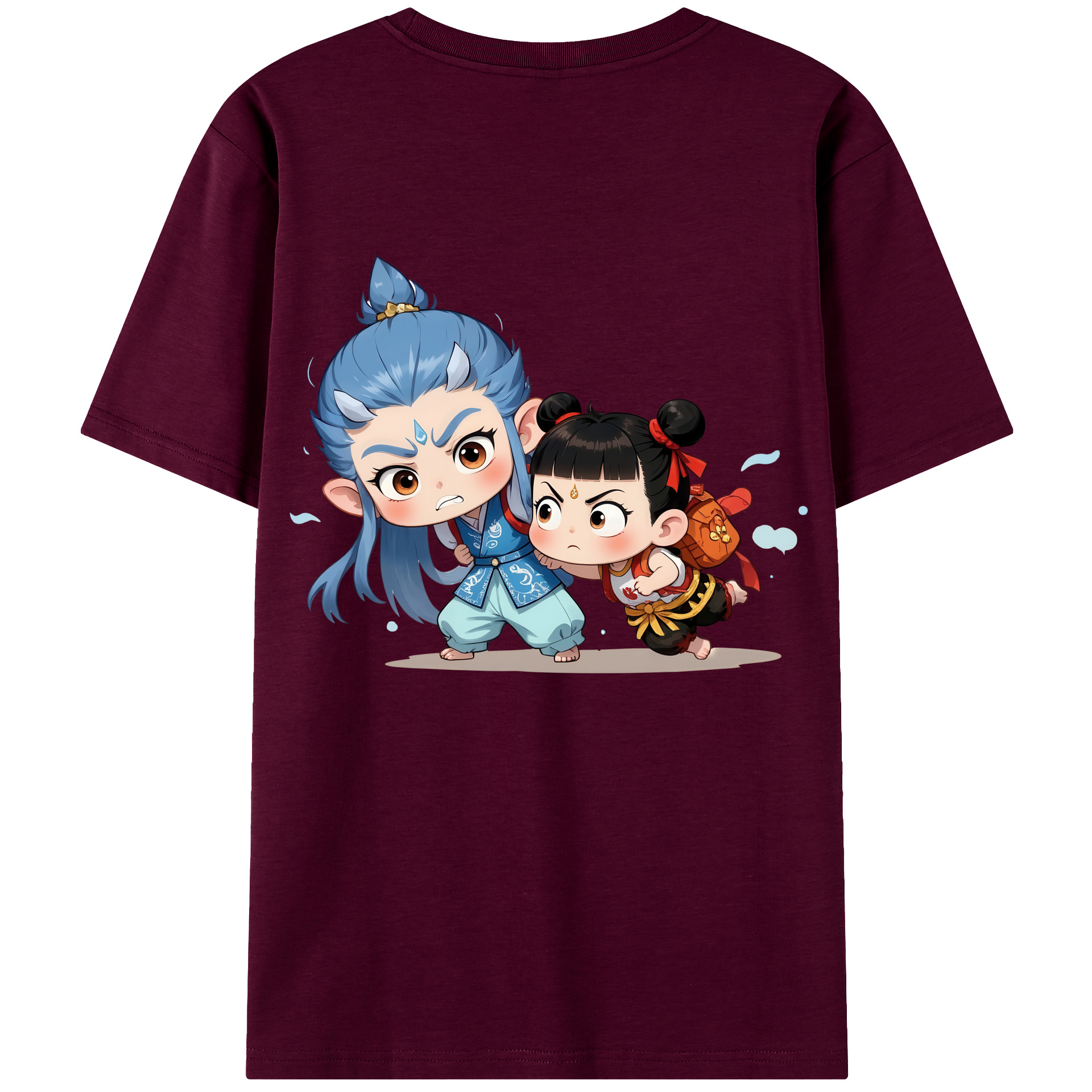 （画像用） Ne Zha 2 ナタ 魔童の大暴れ レディース半袖Tシャツ(バックプリント)